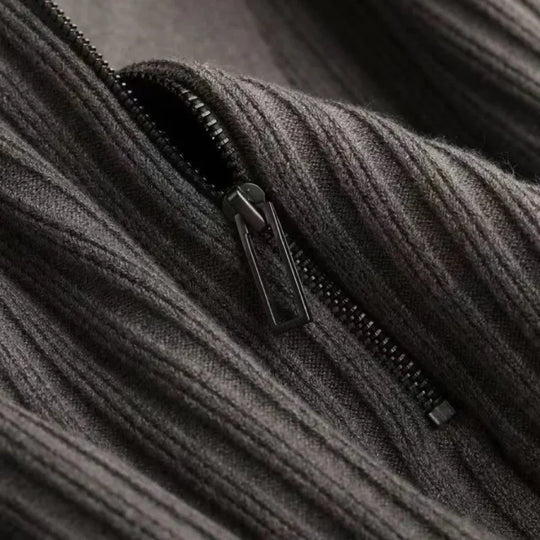 Prestante: Klassieke geribbelde trui met rits