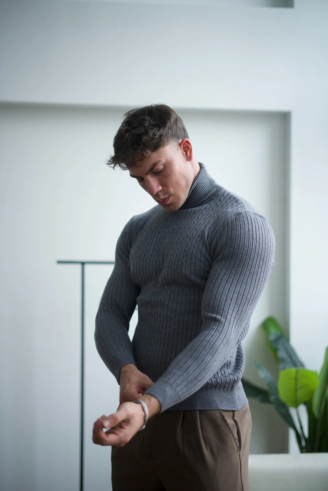 Grigio: Warme gebreide coltrui