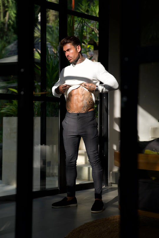 Milano: Gestructureerde Slim Fit Breisel