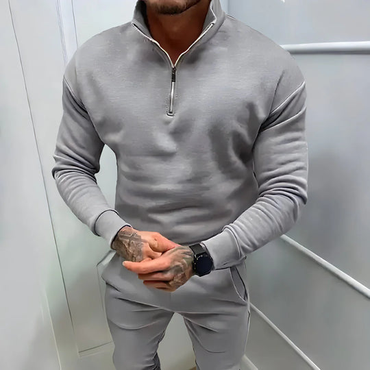 Sartoria: Muscle Fit trui met halve rits