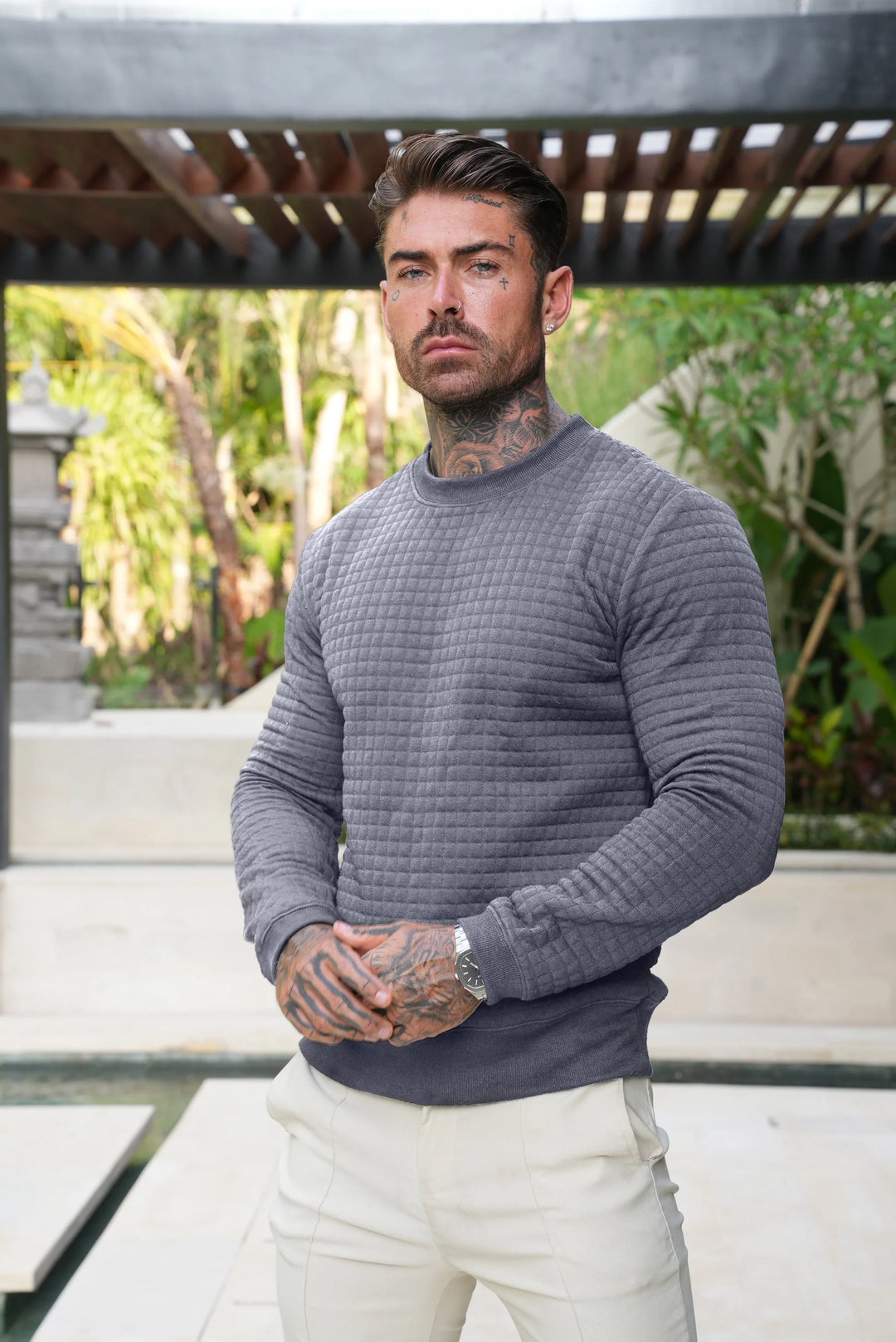 Milano: Gestructureerde Slim Fit Breisel