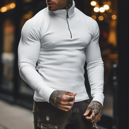 Sartoria: Muscle Fit trui met halve rits