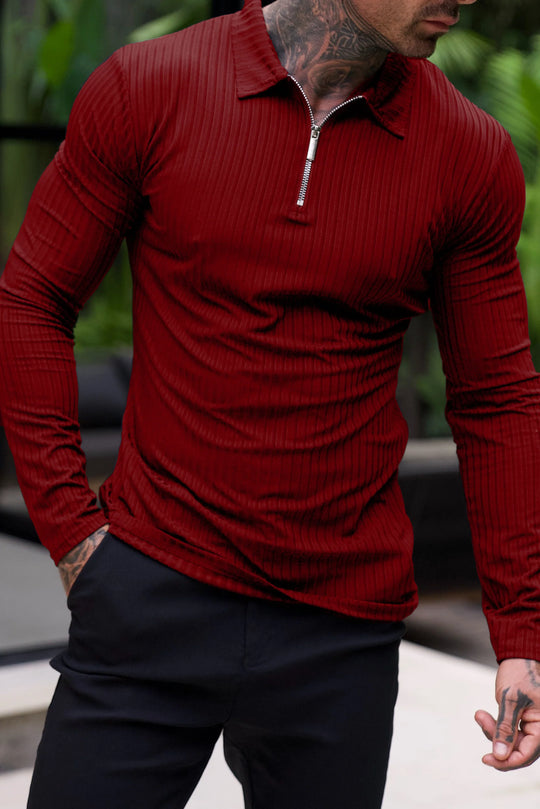 Fascino: Muscle Fit-pullover met halve rits